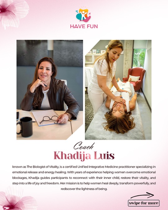 Khadija Luis - Expert of Biology of Vitality at women retreat